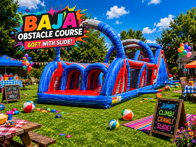 60FT Baja Blue Wet/Dry Obstacle Course 60FT Baja Blue Wet/Dry Obstacle Course
