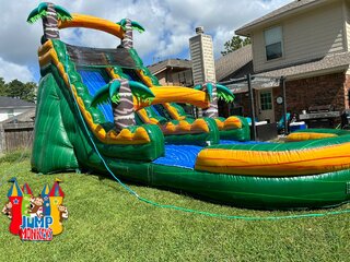 20FT Green Cali Water Slide with pool