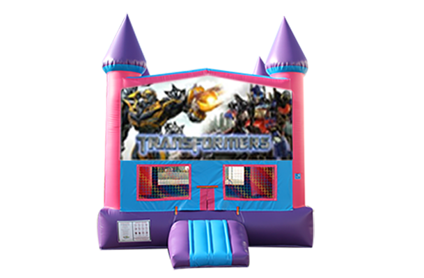 Transformers Pink and Purple Castle Moonwalk w/ basketball goal