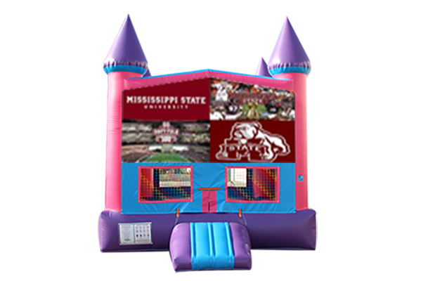 Mississippi State Pink and Purple Castle Moonwalk w/ basketball goal