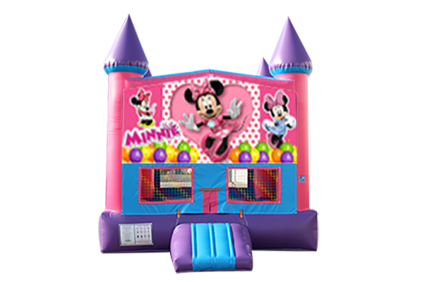 Minnie Mouse Pink and Purple Castle Moonwalk w/ basketball goal