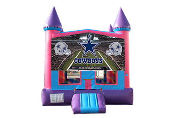 Dallas Cowboys Pink and Purple Castle Moonwalk w/basketball goal