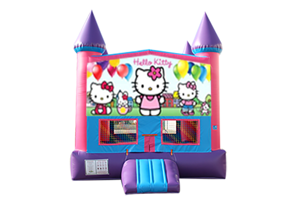 Hello Kitty Pink and Purple Castle Moonwalk w/ basketball goal