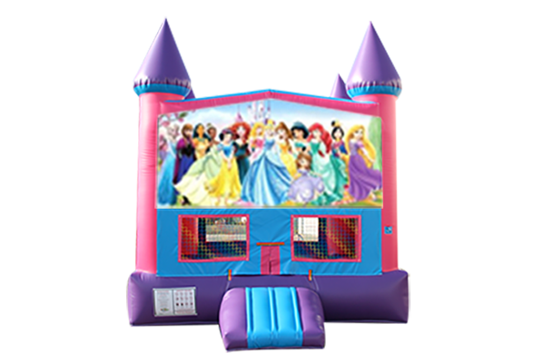 Disney Princess Pink and Purple Castle Moonwalk w/ basketball goal