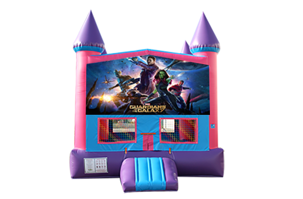 Guardians of the Galaxy Me Pink and Purple Castle Moonwalk w/basketball goal