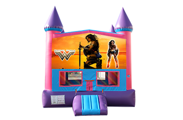 Wonder Woman Pink and Purple Castle Moonwalk w/basketball goal
