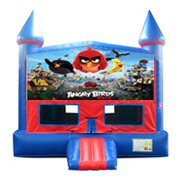 Angry Birds Red and Blue Castle Moonwalk w/basketball goal