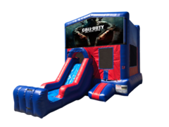Call of Duty Mini Red & Blue Bounce House Combo w/ Single Lane Dry Slide