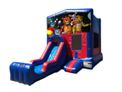 Five Nights at Freddy's Mini Red & Blue Bounce House Combo w/ Single Lane Dry Slide