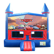 Cars Red and Blue Castle Moonwalk w/basketball goal