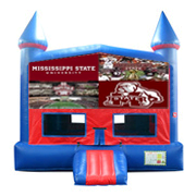 Mississippi State Castle Red and Blue Moonwalk w/basketball goal