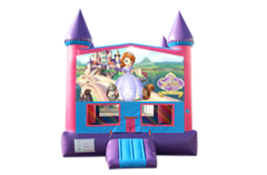 Sofia the First Pink and Purple Castle Moonwalk w/ basketball goal