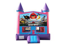 Angry Birds Pink and Purple Castle Moonwalk w/ basketball goal 