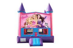 Barbie Pink and Purple Castle Moonwalk w/basketball goal
