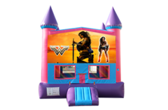 Wonder Woman Pink and Purple Castle Moonwalk w/basketball goal