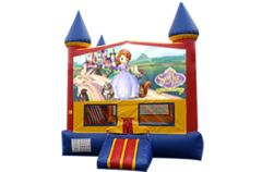 Sofia the First Red, Yellow, Blue Castle Moonwalk w/basketball goal