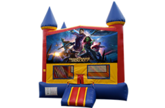 Guardians of the Galaxy Red, Yellow, Blue Castle Moonwalk w/basketball goal