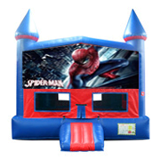 Spider man Red and Blue Moonwalk w/basketball goal