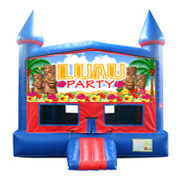 Luau Party Red and Blue Moonwalk w/basketball goal