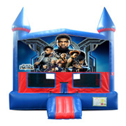 Black Panther Red and Blue Castle Moonwalk w/basketball goal