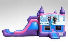 Disney Frozen Pink and Purple Bounce House Combo w/Single Lane Dry Slide