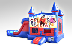 Wreck it Ralph Red and Blue Bounce House Combo w/Dual Lane Dry Slide