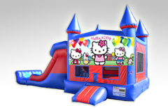 Hello Kitty Red and Blue Bounce House Combo w/Dual Lane Dry Slide