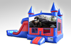 Jurassic World Red and Blue Bounce House Combo w/Dual Lane Dry Slide