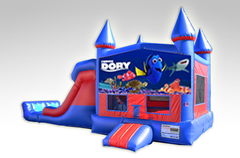 Finding Dory Red and Blue Bounce House Combo w/Dual Lane Dry Slide