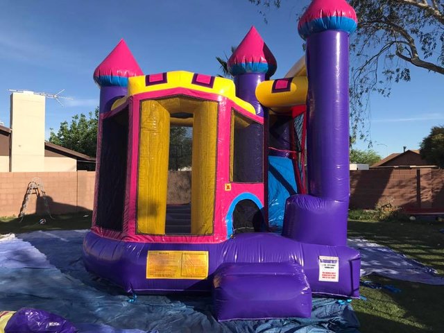 Pink Castle Slide Bounce House Combo Pink Castle Slide Bounce House Combo