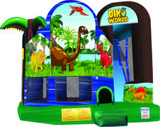 Dino World Backyard Bounce House Slide Combo (Dry Only)