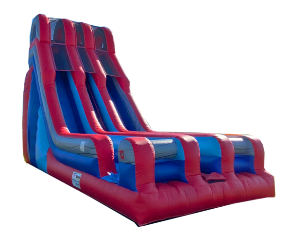24 ft Epic Dual Lane Slide - Red, Blue and Grey
