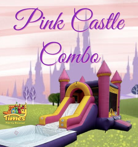 Wet or Dry Pink Castle Bouncer Slide Combo (Removable Pool) Wet or Dry Pink Castle Bouncer Slide Combo (Removable Pool)