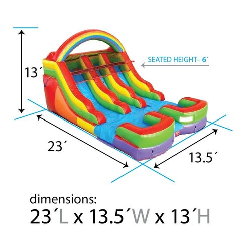 12ft Rainbow Dual Dry Slide rental Raleigh NC