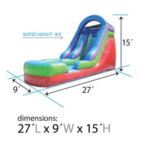 15ft Rainbow Wet Slide rental Rolesville NC
