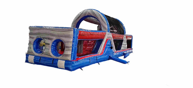 Backyard obstacle race inflatable in Wendell NC