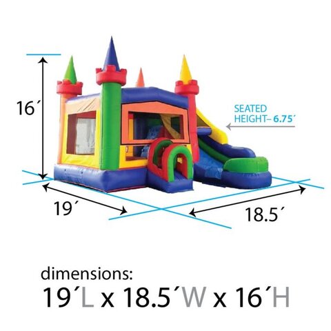 Space-themed bounce house water combo rental in Garner, NC