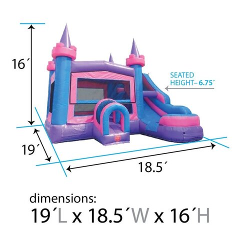 Unicorn Purple bounce house combo with water slide in Wake Forest, NC