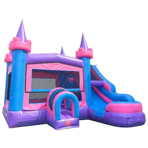 Unicorn Purple bounce house with hoop and splash pool in Knightdale, NC
