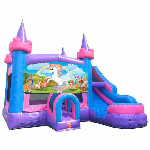 Unicorn Purple water bounce house combo in Zebulon, NC
