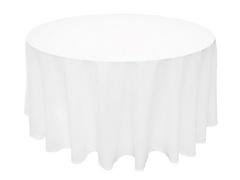 Tablecloth Round White Satin 120 in