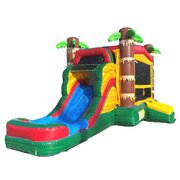 Palm Tree Bounce House With Water Slide