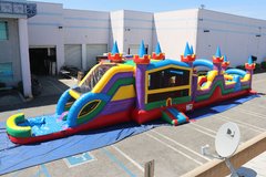 (a1) 70FT WATER Obstacle Course with 2 SLIDES (a1) 70FT WATER Obstacle Course with 2 SLIDES