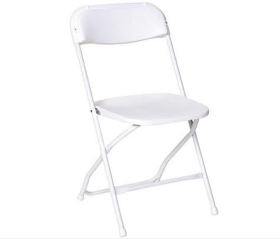 Folding Chair - White - PICKUP ONLY