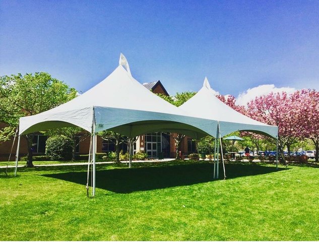1 High Peak 40 ft X 20 ft Tent - Installed with Rain Gutters