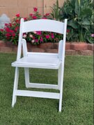  White Resin Padded Chair