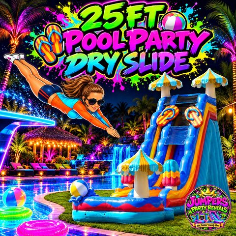 25ft Pool Party Dry slide 25ft Pool Party Dry slide