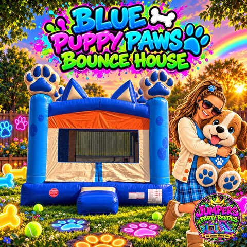 Blue Puppy Paws Bounce House Blue Puppy Paws Bounce House