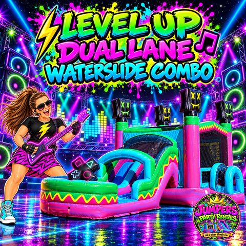 Level Up Dual Lane Waterslide Combo Level Up Dual Lane Waterslide Combo