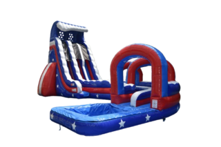27ft Double Lane Patriot Water Slide